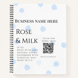 Roos melk handgemaakte zeep bedrijf QR code toevoe Notitieboek