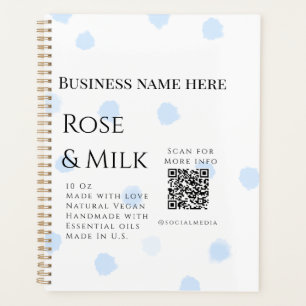 Roos melk handgemaakte zeep bedrijf QR code toevoe Planner