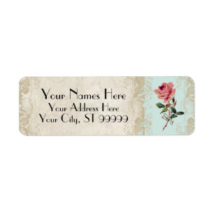  Roos met barokke stijl Aqua n Cream Lace Etiket