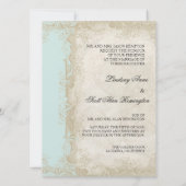 Roos met barokke stijl Aqua n Cream Lace Kaart (Achterkant)