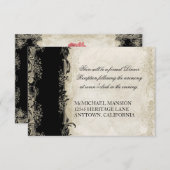 Roos met barokke stijl zwart in Cream Lace Kaart (Voorkant / Achterkant)