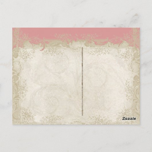  Roos met barokstijl Briefkaart (Achterkant)