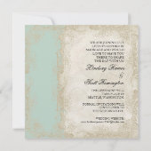 Roos met barokstijl Mint n Cream Lace Save The Date (Achterkant)