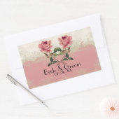 Roos met barokstijl Rechthoekige Sticker (Envelop)