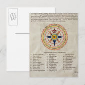 Roos met de 32 winden van de wereld briefkaart (Voorkant / Achterkant)