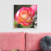 Roos met dubbele helderheid canvas afdruk (Insitu (Woonkamer))