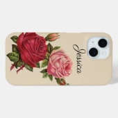 Roos met Jouw naam Case-Mate iPhone Case (Achterkant (horizontaal))