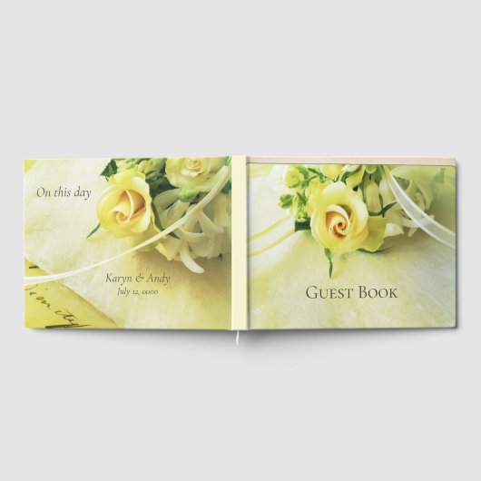 Roos met lintbruiloft gastenboek (Volledig)
