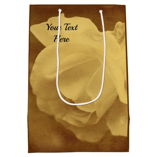 Roos met regendruppels uitzien medium cadeauzakje (Achterkant)