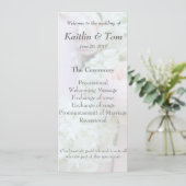 Roos met verlepte hortensia-huwelijksprogramma programma (Staand voorkant)