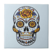 Roos Mexicaanse suikerschedeldag van de dood Tegeltje (Voorkant)