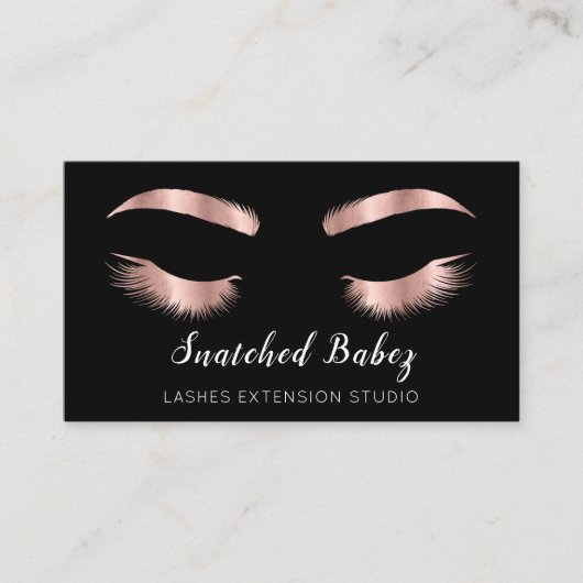 Roos Microblading Makeup Eyelashes QR Code Logo Visitekaartje (Voorkant)