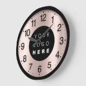 Roos Minimalisme bedrijf roze aangepaste Logo Grote Klok (Hoek)