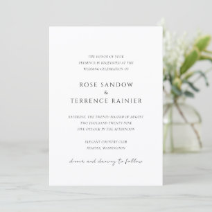 Roos Modern Classy Elegant Wedding Kaart