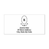 Roos monogram retouradres rubberstempel (Afrduk)