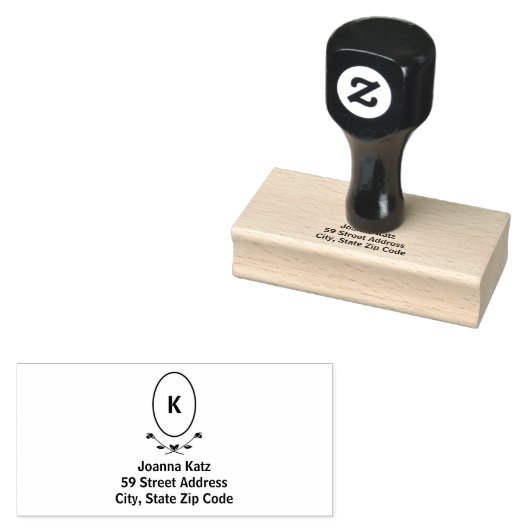 Roos monogram retouradres rubberstempel (Gestempeld)