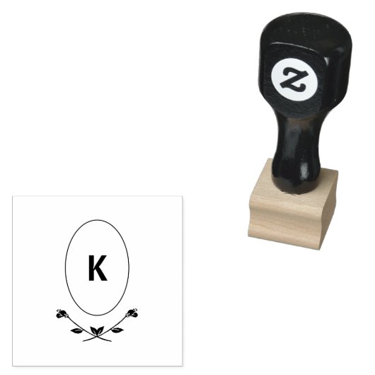 Roos monogram 	rubberstempel (Gestempeld)