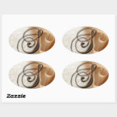 Roos Monogram S Ovale bruiloft voor zegels (Vel)