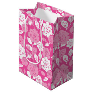 ROOS MOTIEF (ROZE) MEDIUM CADEAUZAKJE