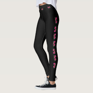 Roos Motief Zwart Leggings