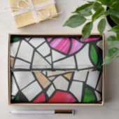 Roos Mozaïek Glas in lood ontkoppeling Tissuepapier (Geschenk)