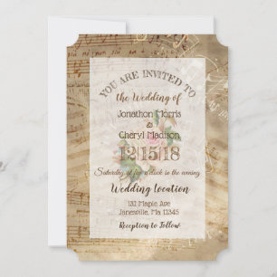  Roos Musical Notes Wedding Kaart