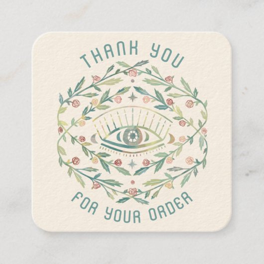 Roos Mystieke Oogwijnstokken Magische Orde Dank u Vierkante Visitekaartje (Voorkant)
