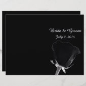 Roos Noire Folded Wedding Program (Voorkant / Achterkant)