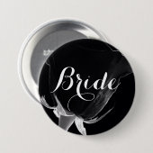 Roos Noire Ronde Button 7,6 Cm (Voorkant /achterkant)