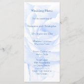 Roos ontwerp blauw gekleurde bruiloft menu (Voorkant)