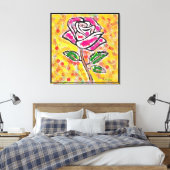 Roos ontwerp op besneeuwde gemengde kleuren fancy canvas afdruk (Insitu (Slaapkamer))