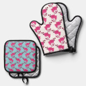 Roos op de Vine Oven Mit Set (Voorkant / Achterkant)