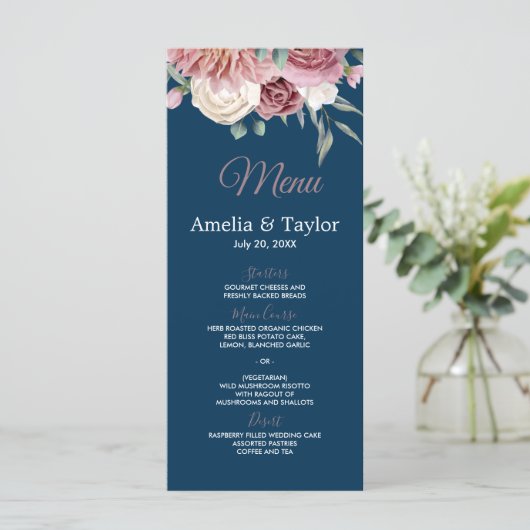 Roos op zee Menu (Staand voorkant)