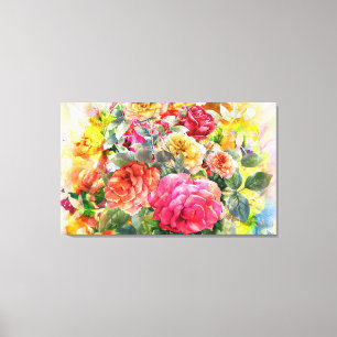 Roos orchidee Floral Connection Wall Art Canvas Afdruk