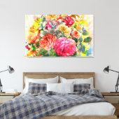 Roos orchidee Floral Connection Wall Art Canvas Afdruk (Insitu (Slaapkamer))