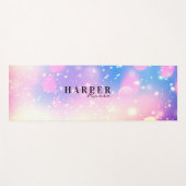 Roos Paarse Glitter Aangepaste naam Yoga Mat (Voorkant (horizontaal))