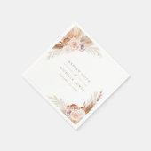 Roos Pampas Terracotta Boho Wedding Servet (Hoek)