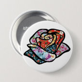 roos patch-knop ronde button 7,6 cm (Voorkant /achterkant)