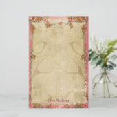 Roos Pathway - Art Nouveau Stationery Briefpapier (Staand voorkant)