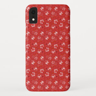 Roos patroon in rood iPhone XR hoesje