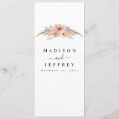  Roos Peach Floral Wedding Menu (Achterkant)