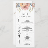  Roos Peach Floral Wedding Menu (Voorkant / Achterkant)