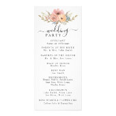 Roos Peach Floral Wedding Programme Reclamekaart (Achterkant)