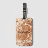 Roos Peach Gold Glam Bagagelabel (Voorkant (verticaal))