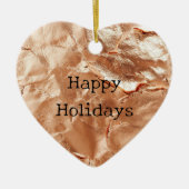 Roos Peach Gold Glam Keramisch Ornament (Voorkant)