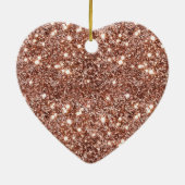 Roos Peach Gold Glam Keramisch Ornament (Achterkant)