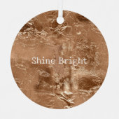 Roos Peach Gold Glam Metalen Ornament (Voorkant)