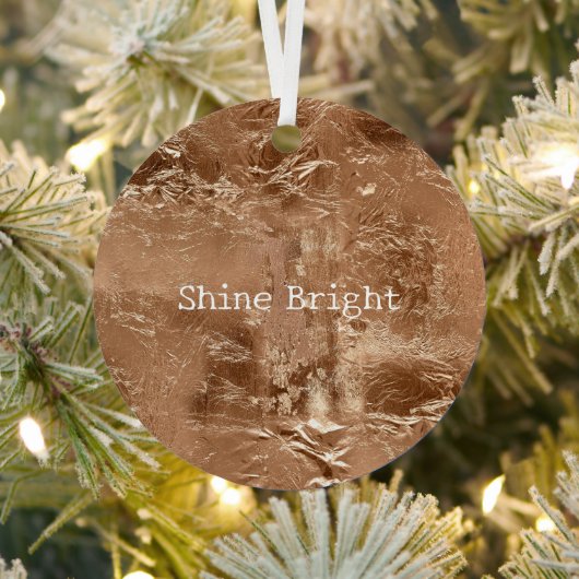 Roos Peach Gold Glam Metalen Ornament (Insitu)