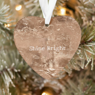 Roos Peach Gold Glam Ornament