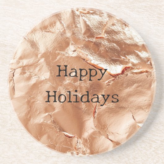 Roos Peach Gold Glam Zandsteen Onderzetter (Voorkant)